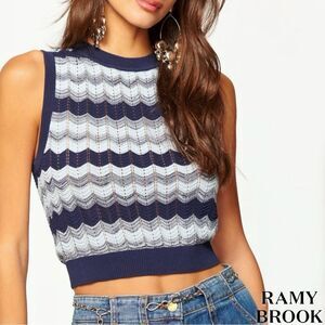 Ramy Brook **NWT** Bonnie Bonnie Sleeveless Knit Sweater in Navy Blue Twist